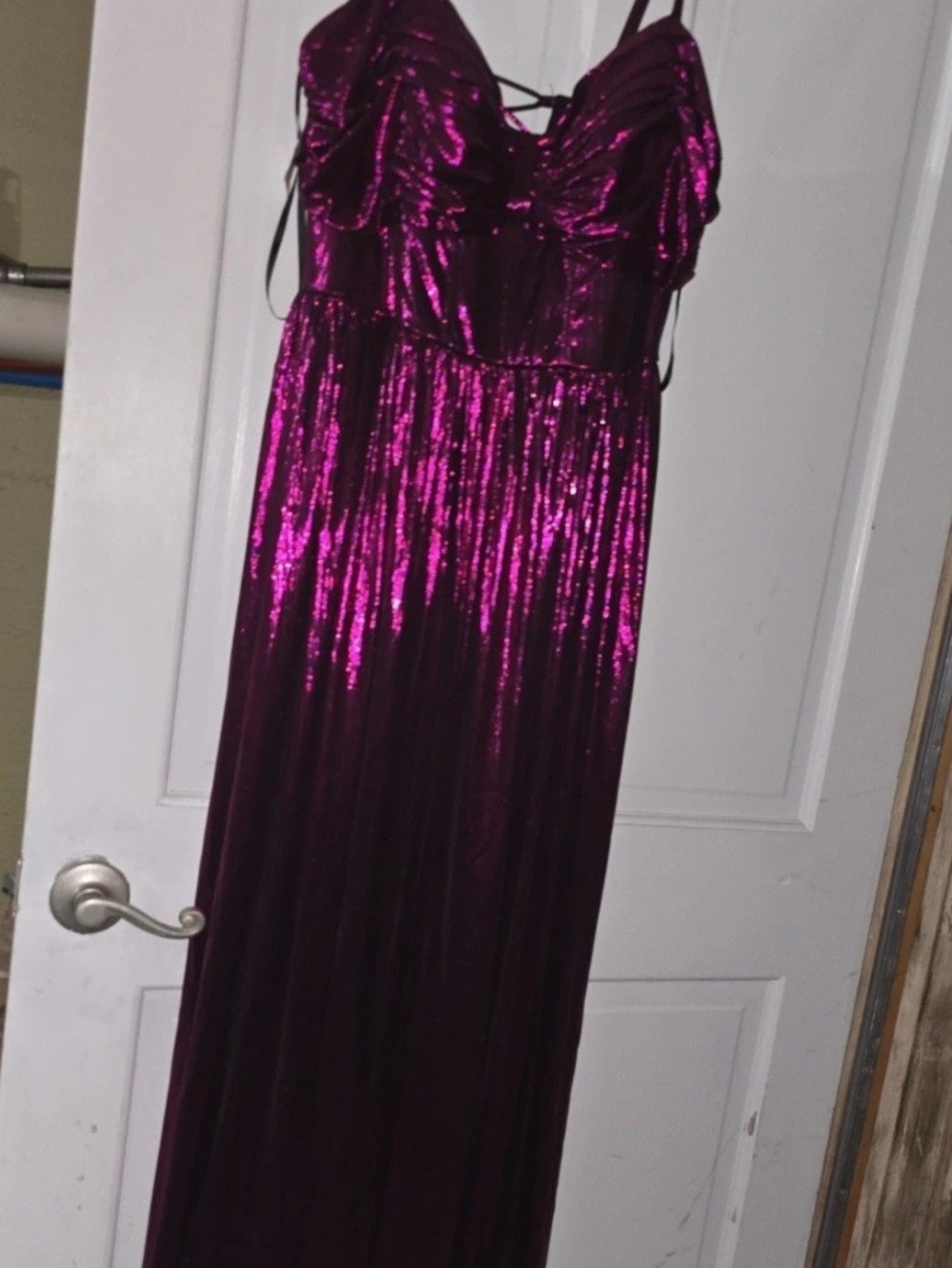 Macy's Shimmering Fuchsia Strappy Maxi Dress